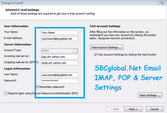 sbcglobal.net Email Settings