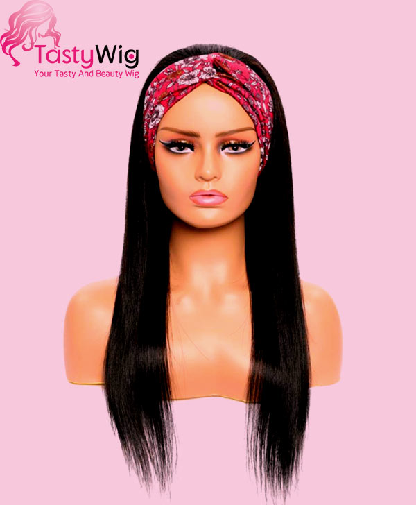 18 inch headband wig straight human hair styles -TastyWig