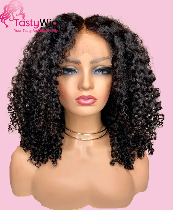14 Inch Curly Hair Wig Curly 14 Inch Bob Lace Front Wigs -TastyWig