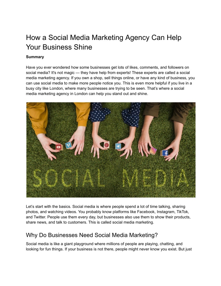 PPT - How a Social Media Marketing Agency Can Help Your Business Shine
