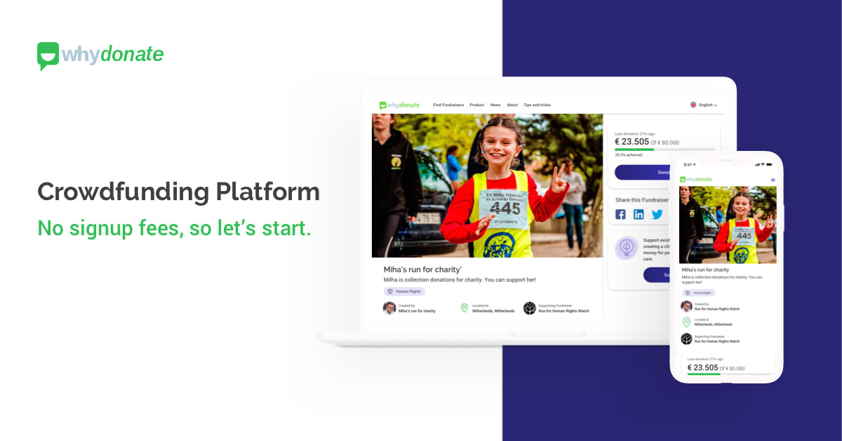 WhyDonate: Plataforma Crowdfunding y Recaudar Dinero (0% Comisiones)