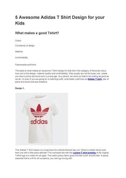 5 Awesome Adidas T Shirt Design for your Kids | Pearltrees