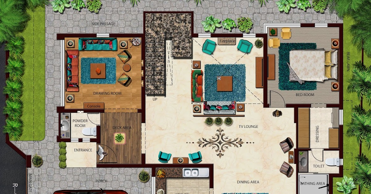 BLOG on Architectural/Interior Design Softwares:  PHOTOSHOP RENDERED FLOOR PLANS